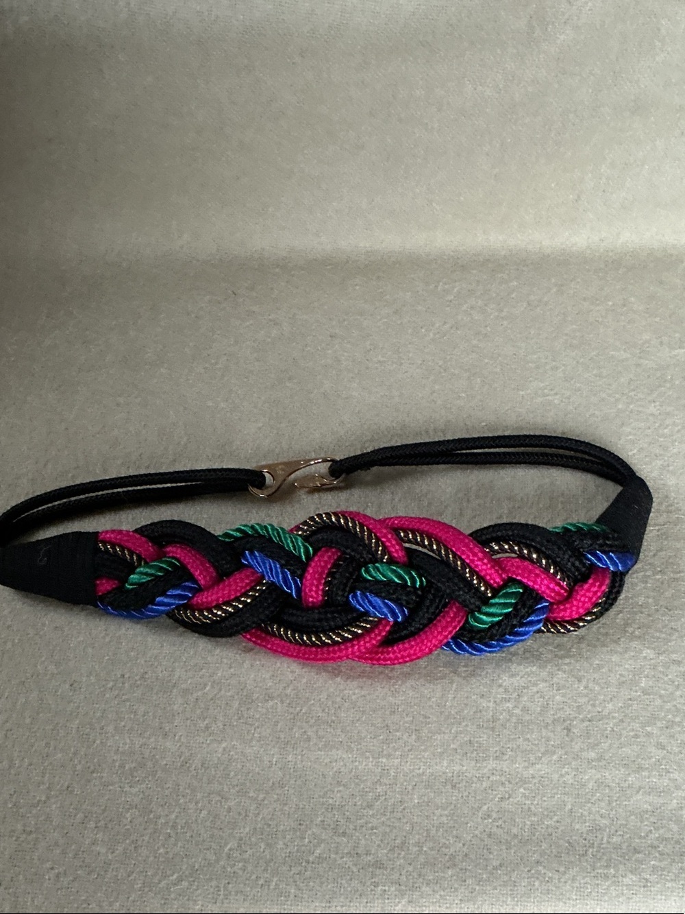 Multicolor Braided Elastic Women’s Belt with Metallic Accent